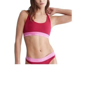 Calvin Klein Cotton Wirefree Women’s Magenta Bralette Size Medium NWT